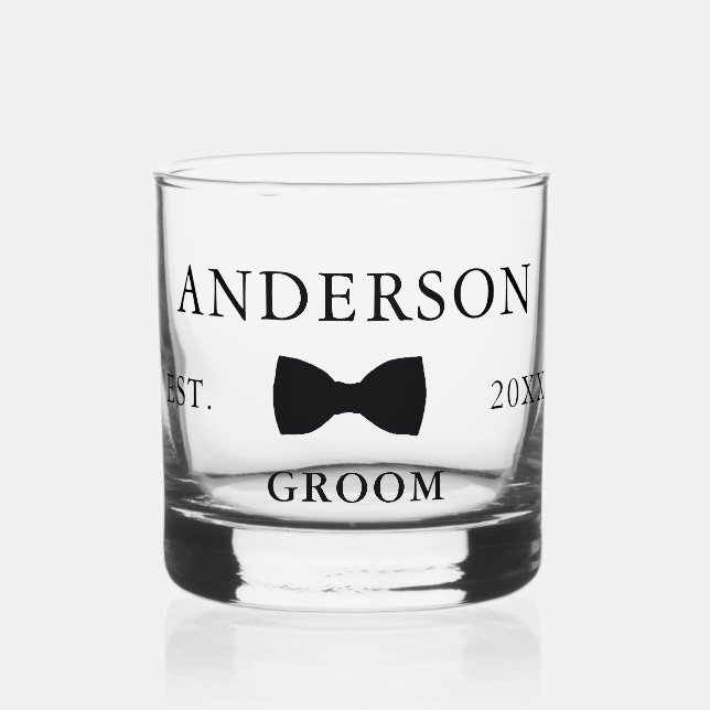 Personalised GROOM Whiskey Glass (Front)