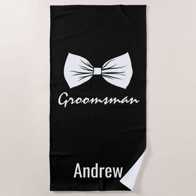 Personalised Groomsman Beach Towel (Front)