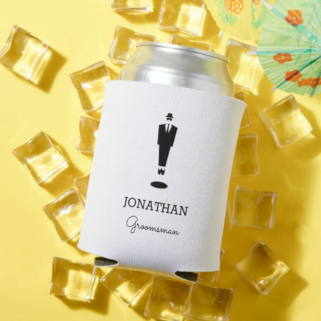 Personalised Groomsman Gift Wedding Party Custom Can Cooler (In Situ Summer)