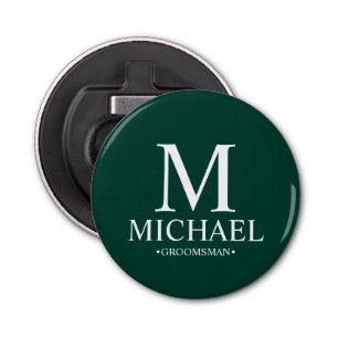 Personalised Groomsman Name and Monogram Bottle Opener