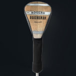 Personalised Groomsman Whiskey Barrel Golf Head Cover<br><div class="desc">Thank your groomsmen with this rustic whiskey barrel design featuring bold western typography. Personalise this design with your groomsman name and wedding date. Makes a great gift.</div>