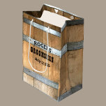 Personalised Groomsman Whiskey Barrel Medium Gift Bag<br><div class="desc">Thank your groomsmen with this rustic whiskey barrel design featuring bold western typography. Personalise this design with your groomsman name and wedding date. Makes a great gift bag.</div>