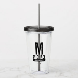 Personalised Groomsman's Monogram and Name Acrylic Tumbler