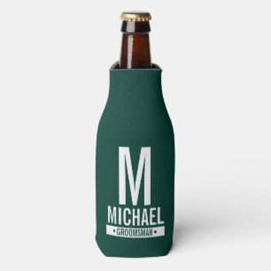 Personalised Groomsman's Monogram and Name Bottle Cooler