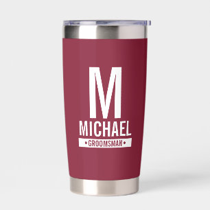 Personalised Groomsman's Monogram and Name Insulated Tumbler