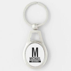 Personalised Groomsman's Monogram and Name Key Ring