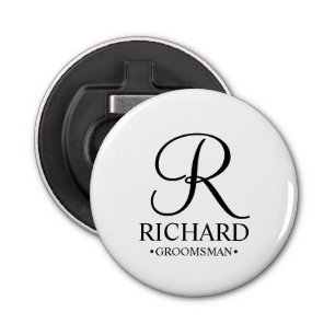 Personalised Groomsman's Name and Monogram Bottle Opener