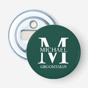 Personalised Groomsman's Name and Monogram Bottle Opener