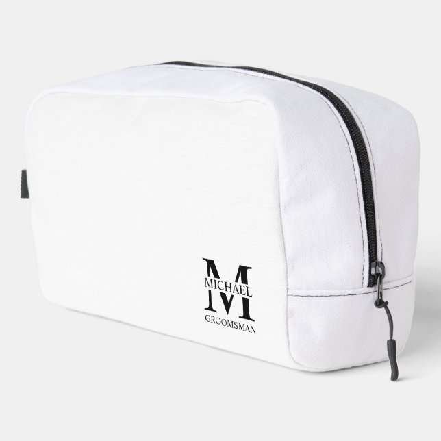 Personalised Groomsman's Name and Monogram Dopp Kit (Right Corner)