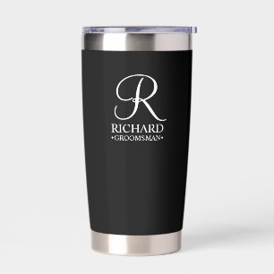 Personalised Groomsman's Name and Monogram Insulated Tumbler