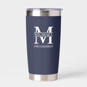 Personalised Groomsman's Name and Monogram Insulated Tumbler