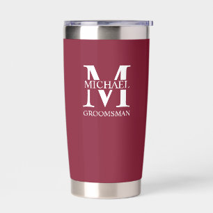 Personalised Groomsman's Name and Monogram Insulated Tumbler