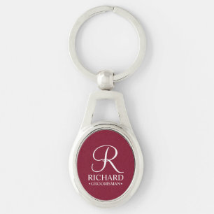 Personalised Groomsman's Name and Monogram Key Ring