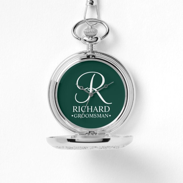 Personalised Groomsman's Name and Monogram Watch (Front)