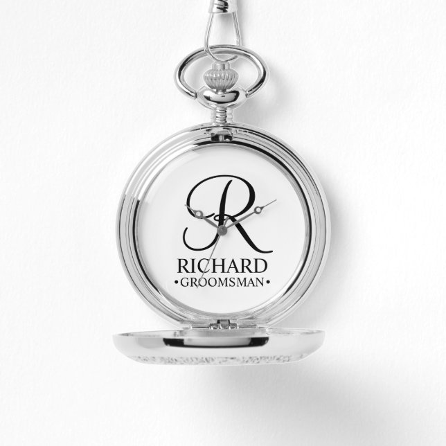 Personalised Groomsman's Name and Monogram Watch (Front)