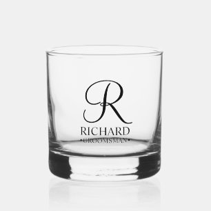 Personalised Groomsman's Name and Monogram Whiskey Glass