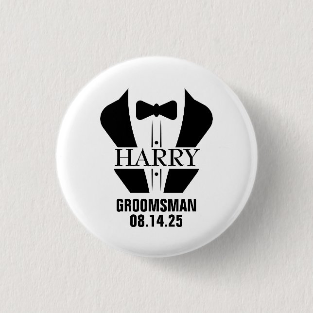 Personalised Groomsmen Gifts 3 Cm Round Badge (Front)