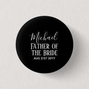 Personalised GROOMSMEN Gifts Black White Modern 3 Cm Round Badge