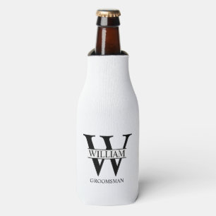 Personalised Groomsmen Monogram & Name Bottle Cooler