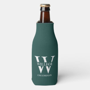 Personalised Groomsmen Monogram & Name Bottle Cooler