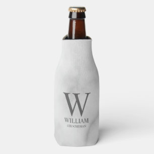 Personalised Groomsmen Monogram & Name Bottle Cooler