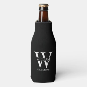 Personalised Groomsmen Monogram & Name Bottle Cooler