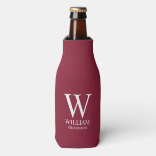 Personalised Groomsmen Monogram & Name Bottle Cooler