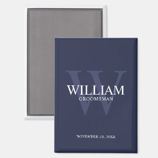 Personalised Groomsmen Monogram & Name Magnet