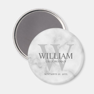 Personalised Groomsmen Monogram & Name Magnet