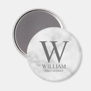 Personalised Groomsmen Monogram & Name Magnet