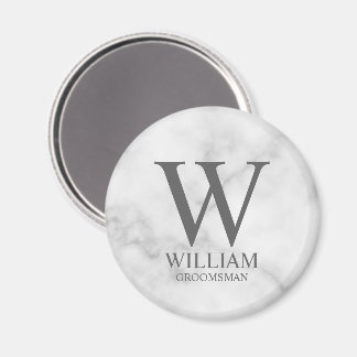 Personalised Groomsmen Monogram & Name Magnet