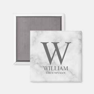 Personalised Groomsmen Monogram & Name Magnet