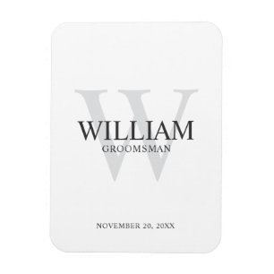 Personalised Groomsmen Monogram & Name Magnet