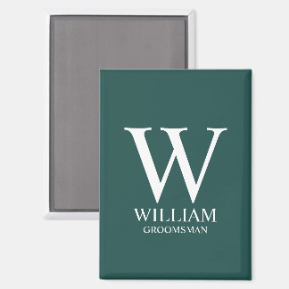 Personalised Groomsmen Monogram & Name Magnet