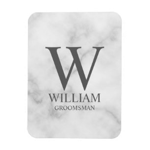 Personalised Groomsmen Monogram & Name Magnet