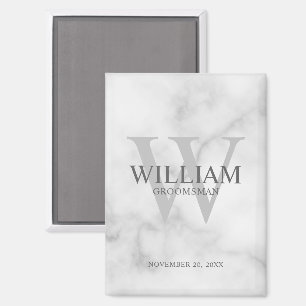 Personalised Groomsmen Monogram & Name Magnet