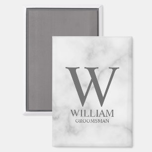 Personalised Groomsmen Monogram & Name Magnet