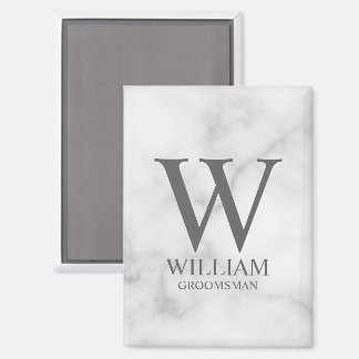 Personalised Groomsmen Monogram & Name Magnet