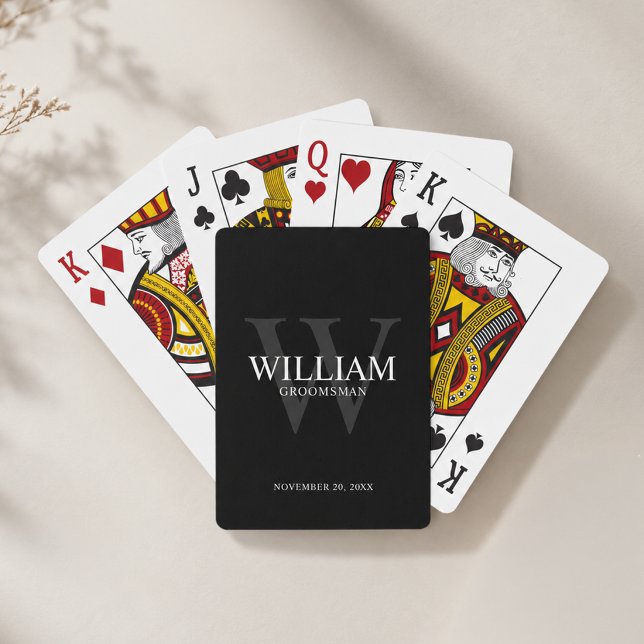 Personalised Groomsmen Monogram & Name Playing Cards (Creator Uploaded)