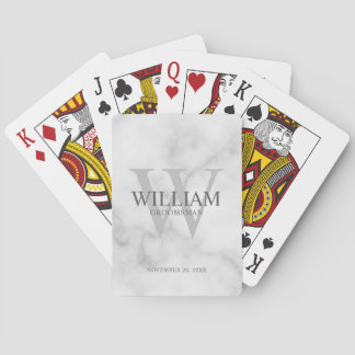 Personalised Groomsmen Monogram & Name Playing Cards