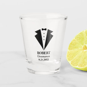 Personalised Groomsmen Tuxedo Shot Glass
