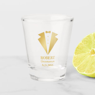 Personalised Groomsmen Tuxedo Shot Glass