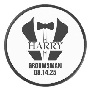 Personalised Groomsmen Wedding Party Custom Hockey Puck