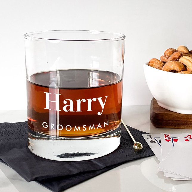 Personalised Groomsmen Wedding Whiskey Glass (Creator Uploaded)
