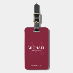 Personalised Groomsmen's name and monogram Luggage Tag