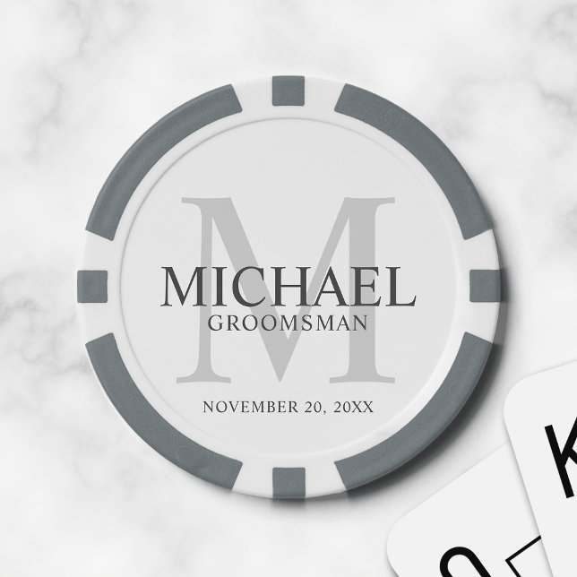 Personalised Groomsmen's name and monogram Poker Chips (Creator Uploaded)