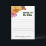 Personalised Groovy Floral Advice For The Bride<br><div class="desc">Give the bride-to-be some groovy guidance with our Personalised 70s Boho Floral Advice for the Bride Card! This retro-inspired card features vibrant floral designs that capture the free-spirited essence of the 70s. Perfect for a boho bridal shower, it allows guests to share their wisdom, tips, and heartfelt wishes for the...</div>