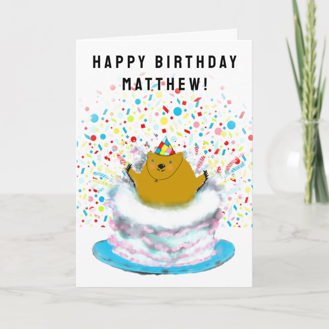 Personalised Groundhog Day Birthday Card (Front)