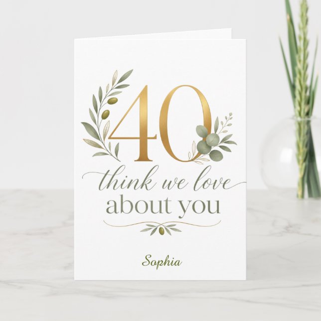 Personalised Group 40th Birthday Gift Card (Front)