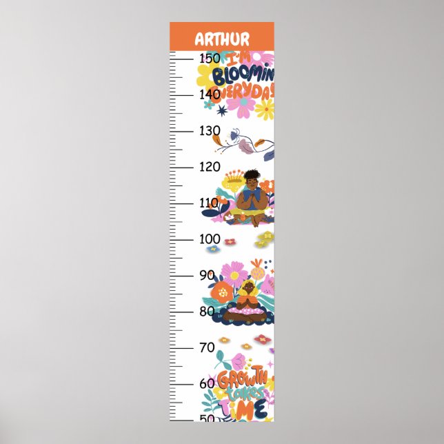 Personalised Growth Takes Time Growth Chart (Front)